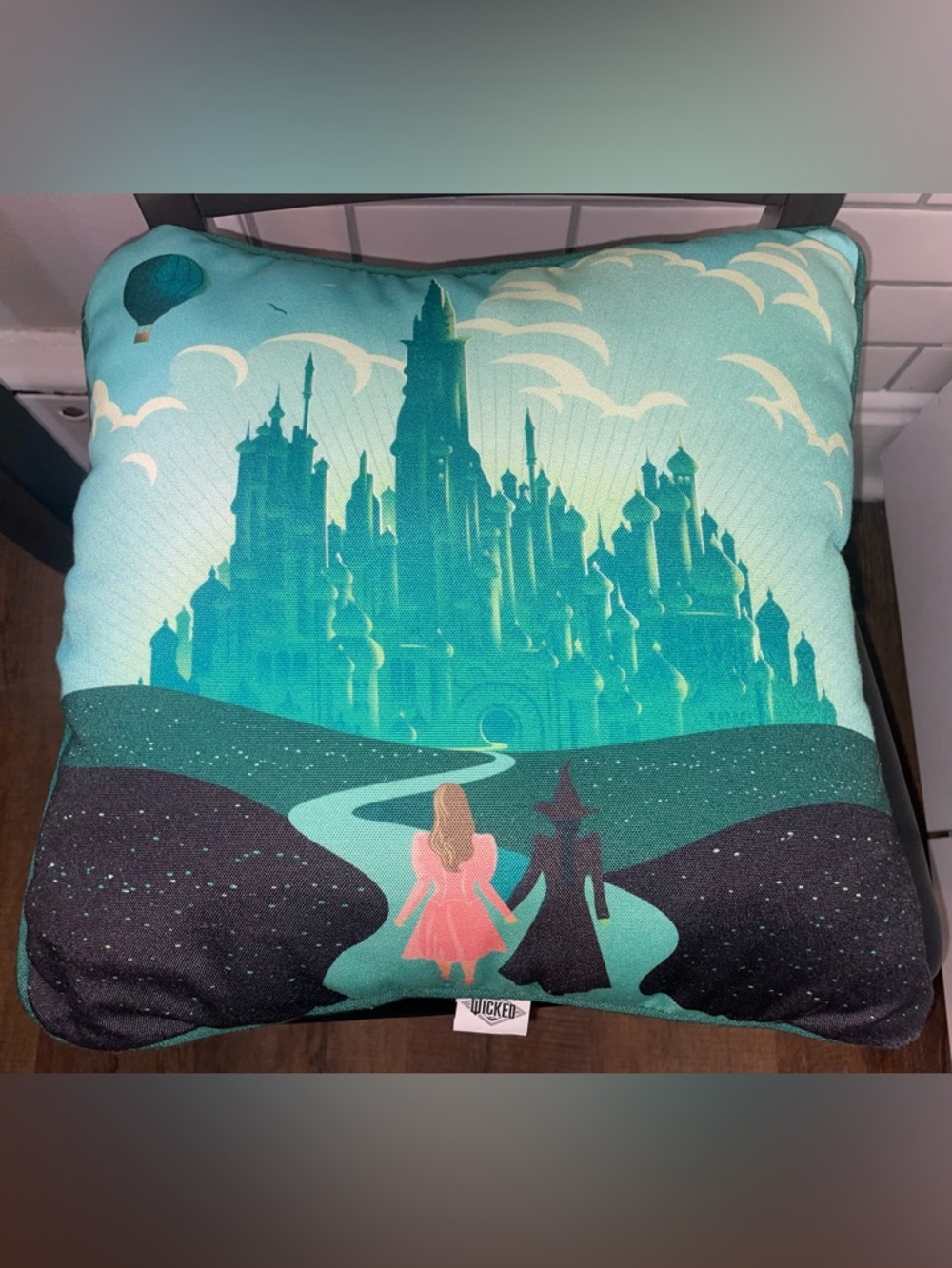 Wicked Emerald City Ahead Decorative Throw Pillow 16x16